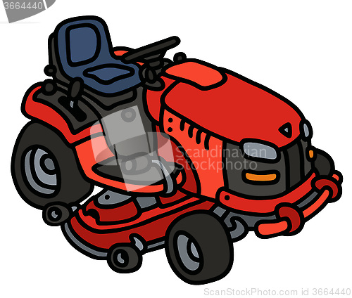 Image of Red lawn mower