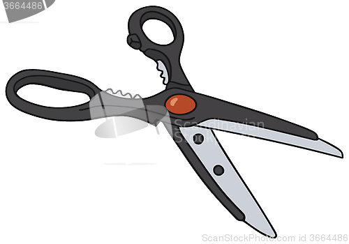 Image of Black plastic scissors
