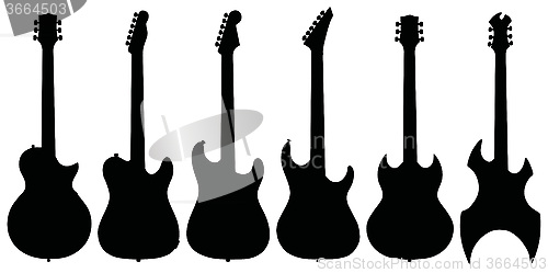 Image of Black electric guitars