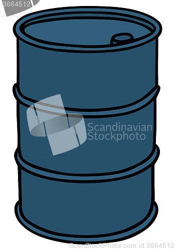 Image of Blue metal barrel