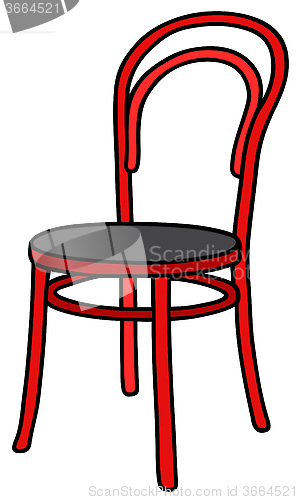 Image of Red wooden chair