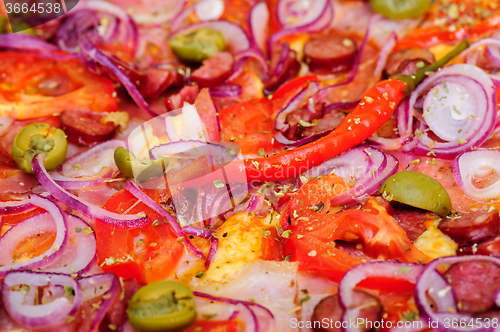 Image of pizza closeup background