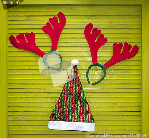 Image of Xmas Green wooden background