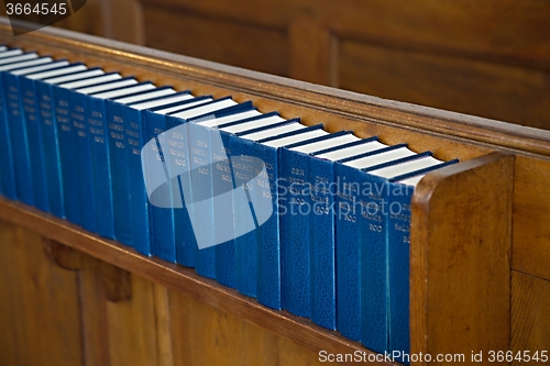 Image of Church interior with Hymnals