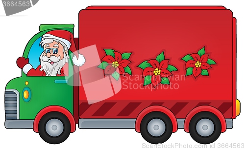 Image of Christmas theme delivery car image 1