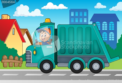 Image of Garbage collection truck theme image 2