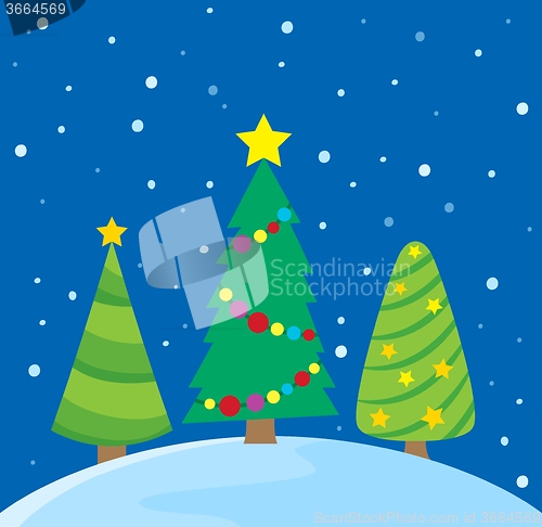 Image of Stylized Christmas trees theme image 1