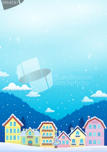 Image of Winter theme with Christmas town image 1