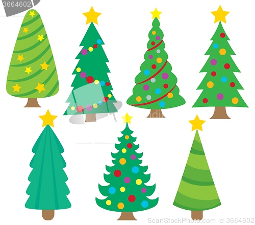Image of Stylized Christmas trees collection 1
