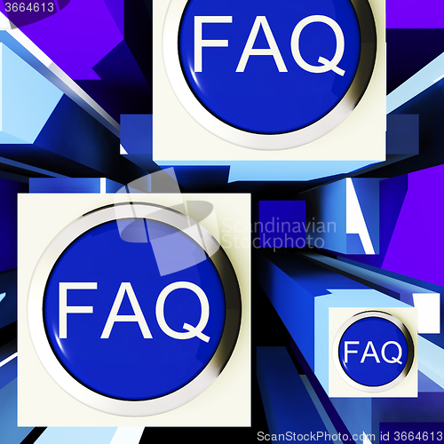 Image of FAQ Buttons On Cubes Shows Assistance
