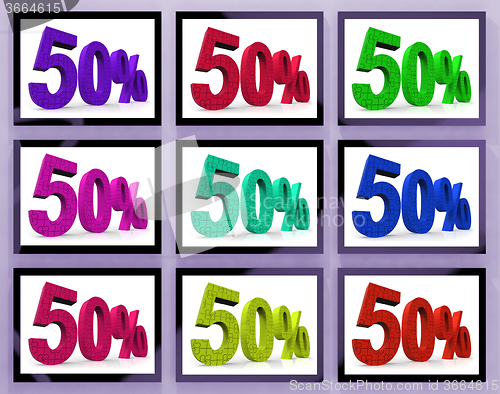 Image of 50 On Monitors Showing Big Clearances And Promotions