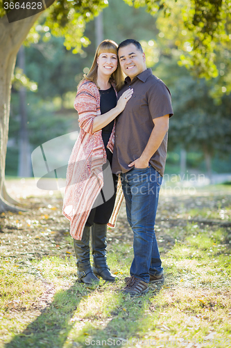 Image of Young Mixed Race Couple Portrait Outdoors