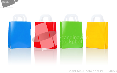 Image of many blank colorful shopping bags