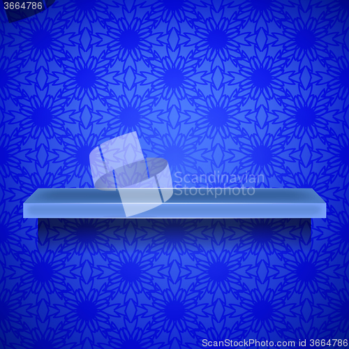 Image of Emty Blue Shelf