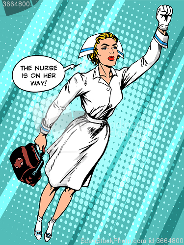 Image of Super hero nurse flies to the rescue