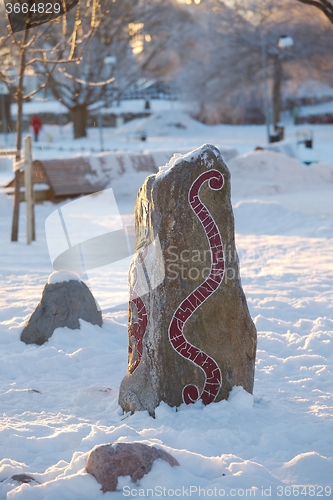 Image of Rune Stone in a Park