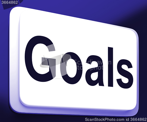 Image of Goals Button Shows Aims Objectives Or Aspirations