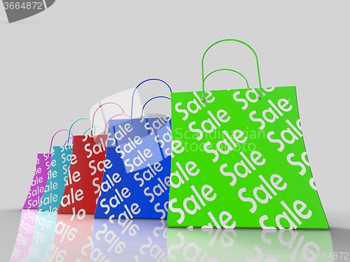 Image of Sale Shopping Bags Shows Bargains