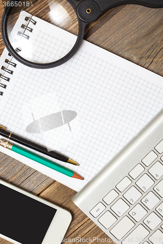 Image of still life with notebook