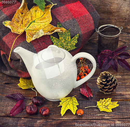 Image of Autumn still life with kettle