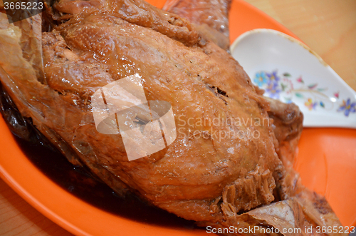 Image of Beggar chicken served in restaurant