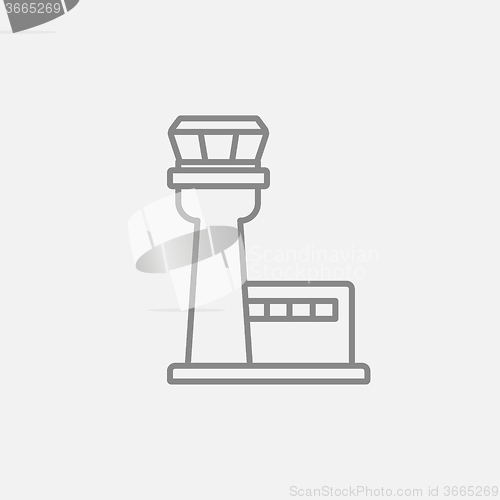 Image of Flight control tower line icon.