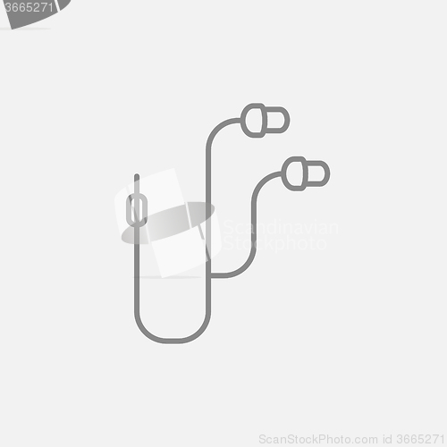 Image of Earphone line icon.