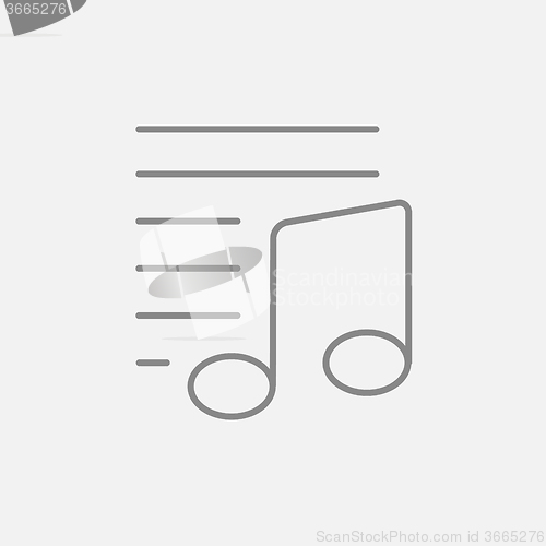 Image of Musical note line icon.