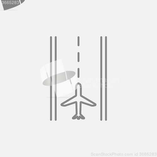 Image of Airport runway line icon.