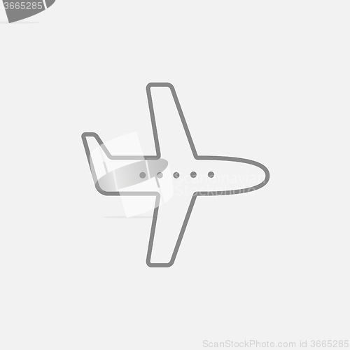 Image of Flying airplane line icon.