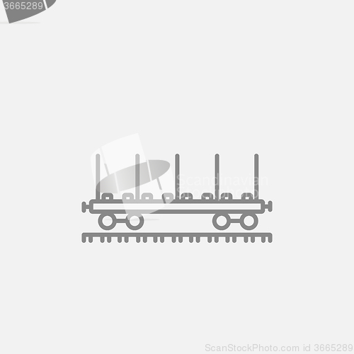 Image of Cargo wagon line icon.