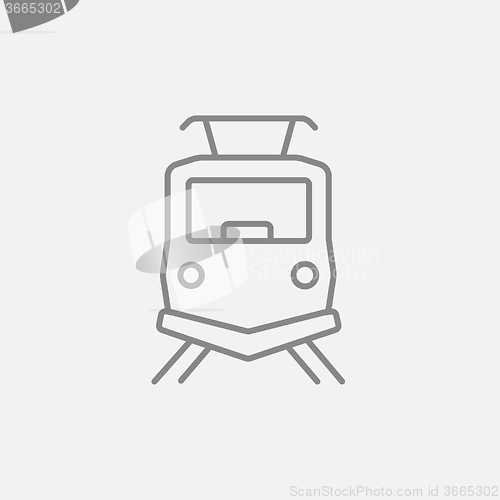 Image of Front view of train line icon.