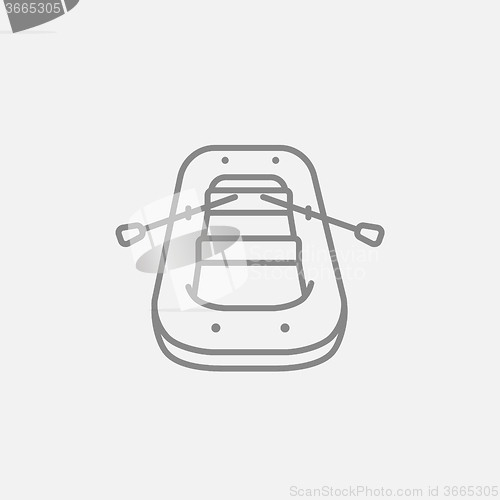 Image of Inflatable boat line icon.