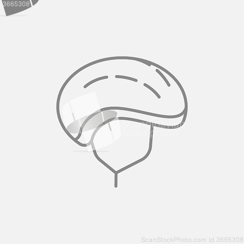 Image of Bicycle helmet line icon.