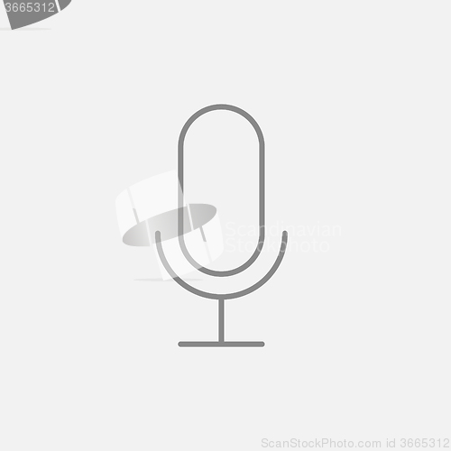 Image of Retro microphone line icon.