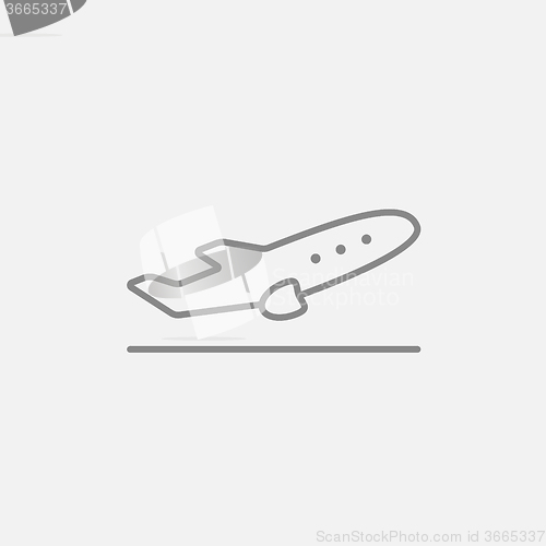 Image of Plane taking off line icon.