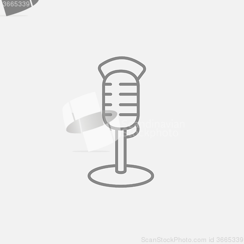 Image of Retro microphone line icon.