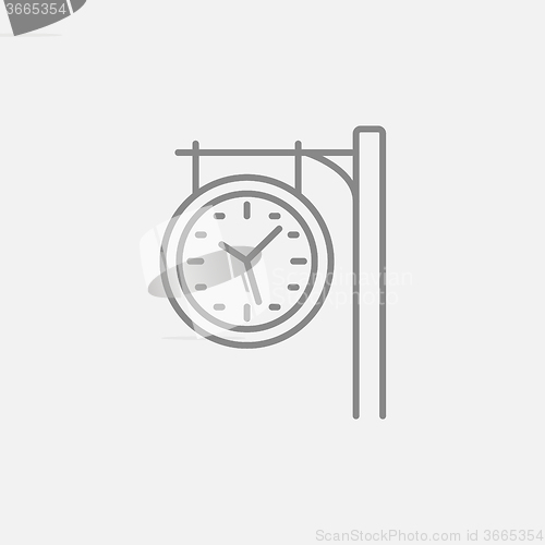 Image of Train station clock line icon.