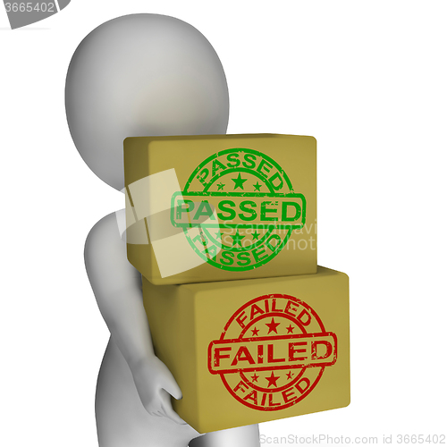 Image of Passed And Failed Boxes Mean Product Testing Or Validation