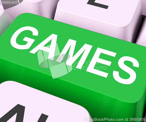 Image of Games Key Shows Online Gaming Or Gambling