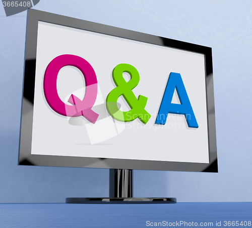 Image of Q&a On Monitor Shows Questions And Answers Online