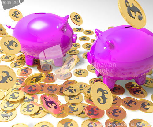 Image of Piggybanks On Coins Showing Britain Incomes