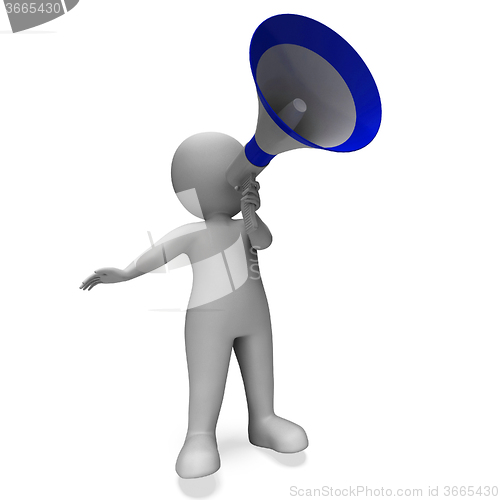 Image of Megaphone Message Character Shows Announcements Proclaiming And 