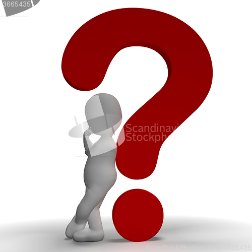 Image of Question Marks And Man Showing Uncertain Or Unsure