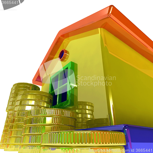 Image of Coins Around House Shows Real Estate Investments