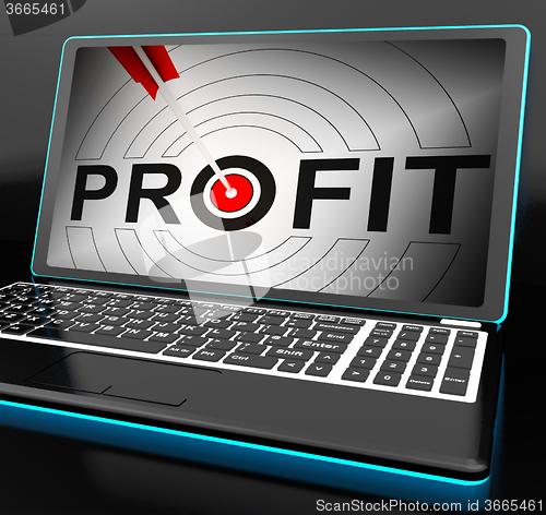 Image of Profit On Laptop Showing Expected Incomes