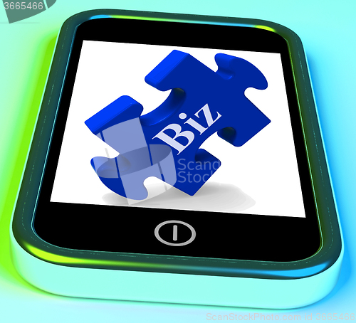 Image of Biz Smartphone Shows Online Business Or Company