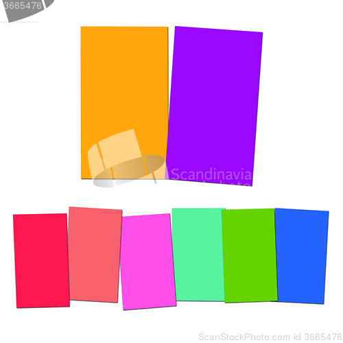 Image of Two And Six Blank Paper Slips Show Copyspace For 2 Or 6 Letter W