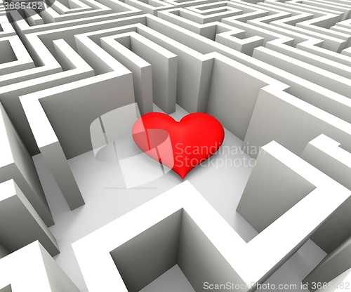 Image of Finding Love Shows Heart In Maze