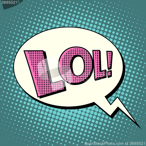 Image of lol comic bubble retro text